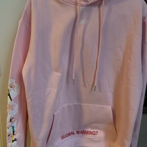 OFF-WHITE PINK GLOBAL WARMING CHERRY BLOSSOM HOODIE 2013 Main Label NWOT XXL